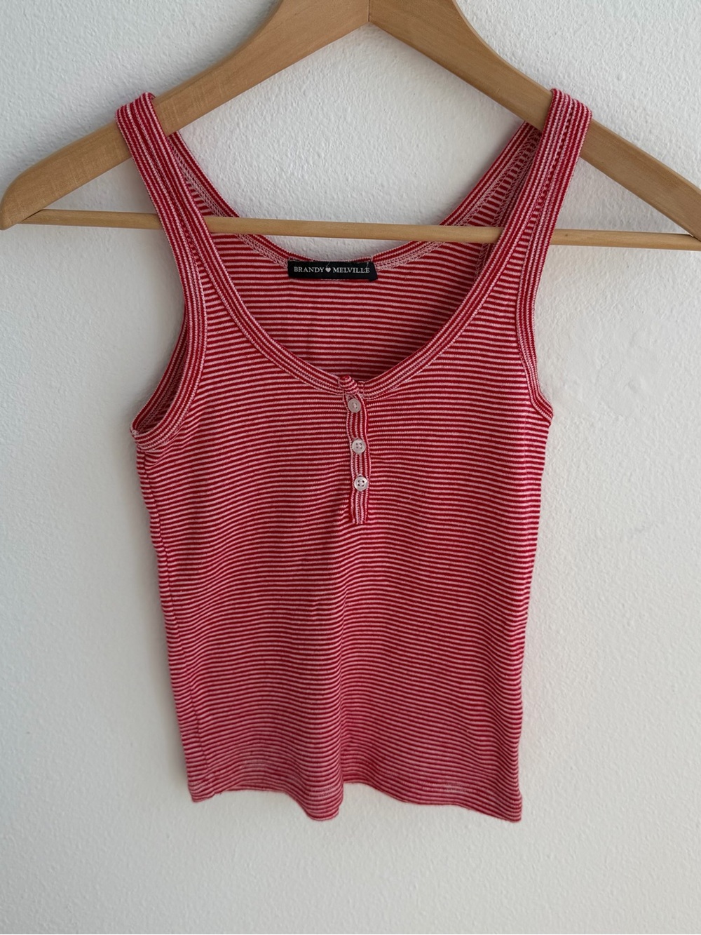 Brandy Melville Red White Striped Tank Top